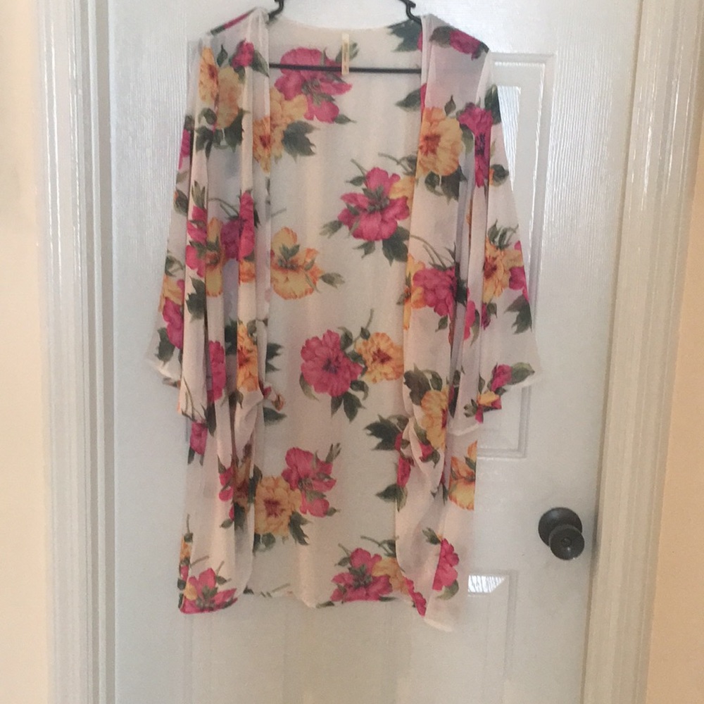 Kimono style sheer cardigan